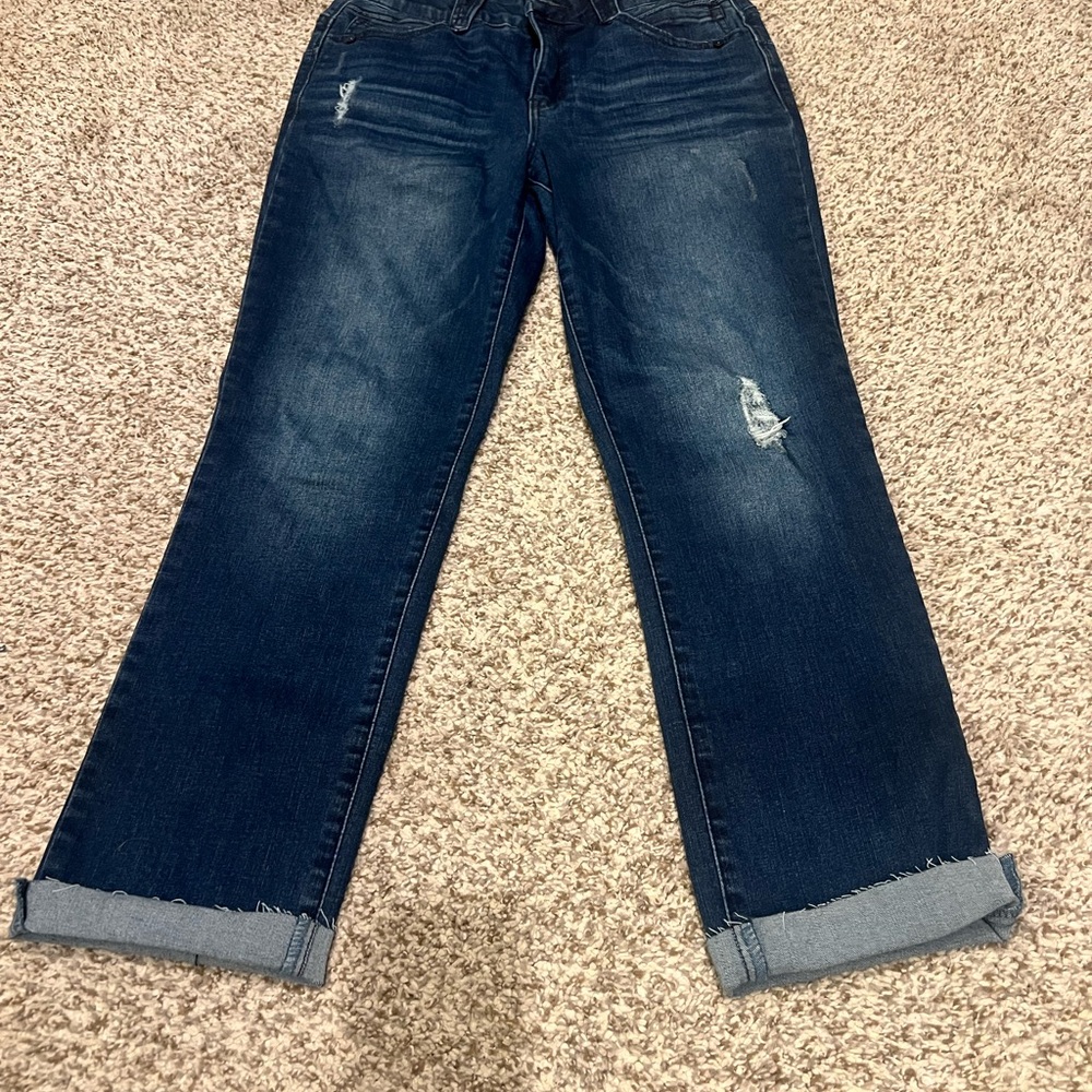 Democracy Blue Boyfriend Jeans with Distressed Details